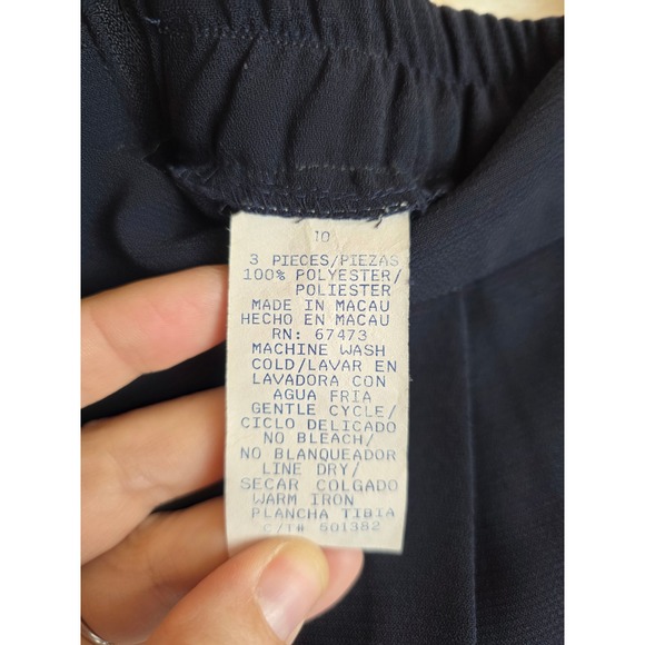 Vintage Y2K Danny Nicole Navy Blue Blazer and Pant Suit Set Women's Size 10 - Picture 15 of 16